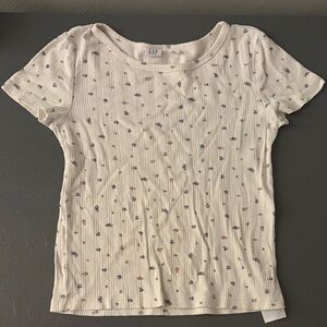 GAP Kids Cream Ribbed Top